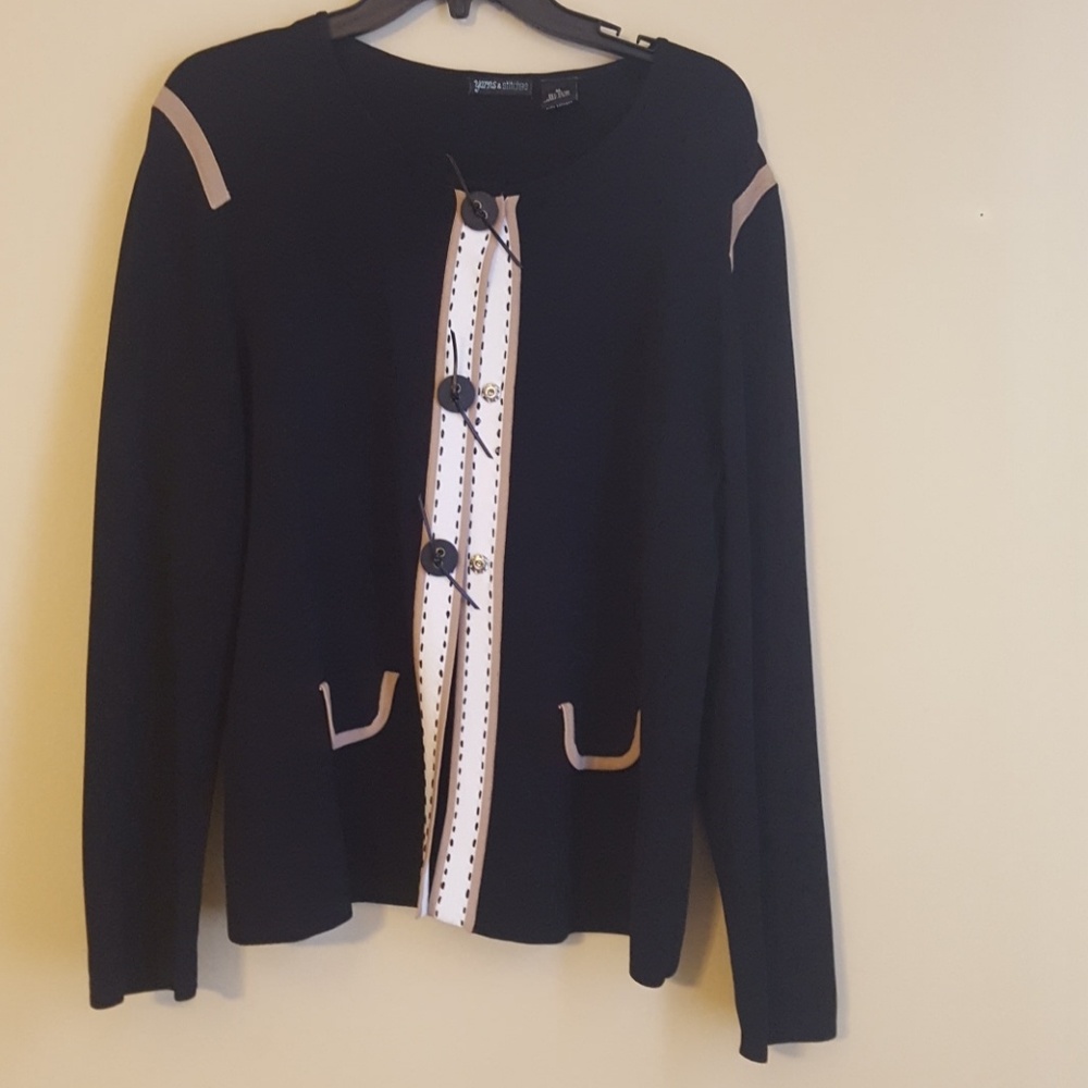 Knit sweater jacket.
